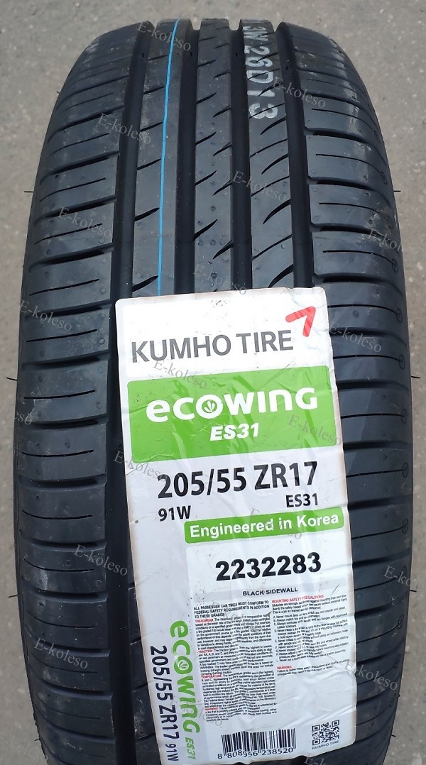 Автомобильные шины Kumho Ecowing ES31 205/55 R17 91W