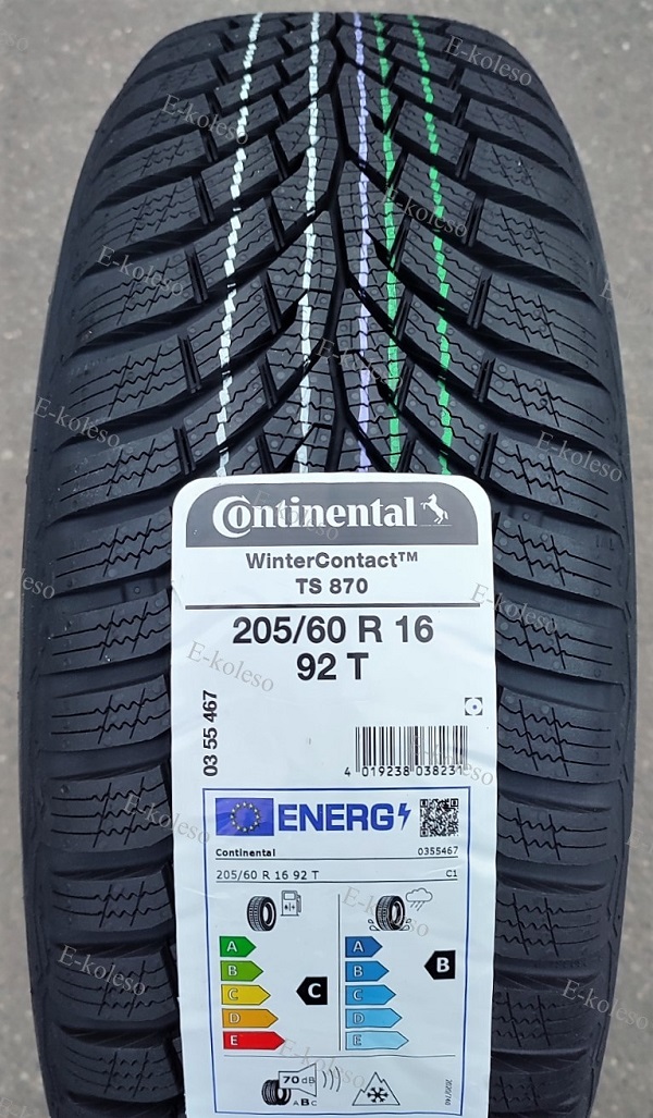 Автомобильные шины Continental WinterContact TS 870 205/60 R16 92T