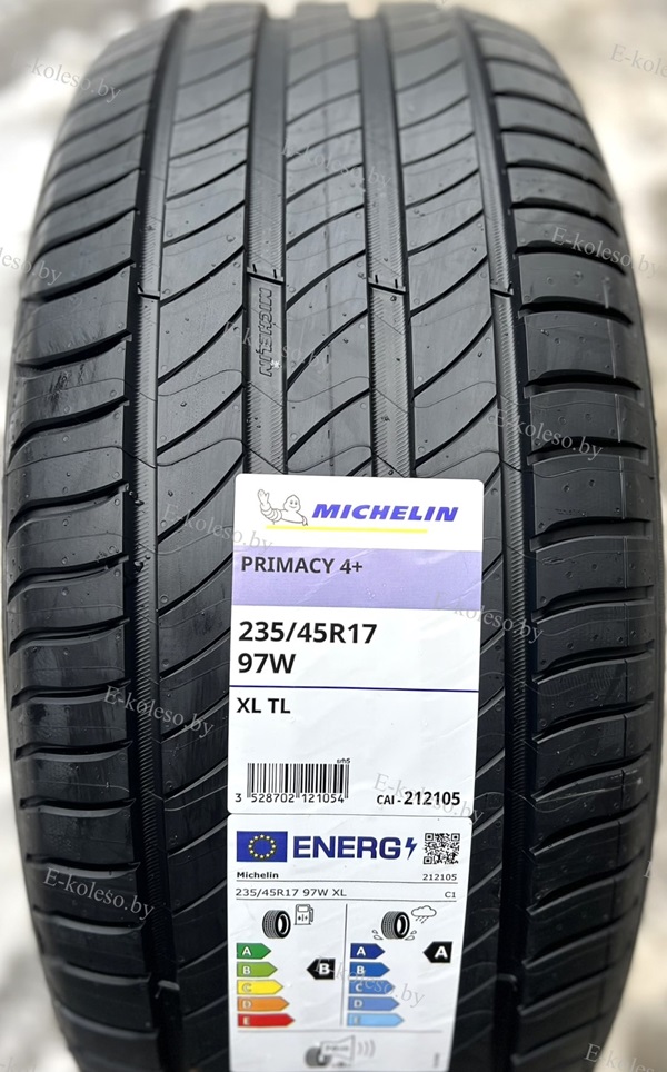 Автомобильные шины Michelin PRIMACY 4+ 235/45 R17 97W