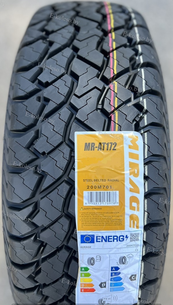 Автомобильные шины Mirage MR-AT172 245/70 R17 110T