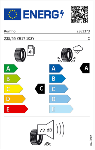 Автомобильные шины Kumho Ecsta Sport PS72 235/55R17 103Y 