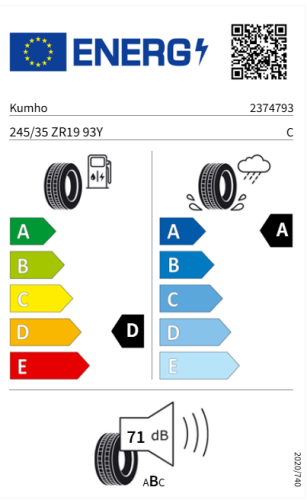 Автомобильные шины Kumho Ecsta Sport S PS72 245/35R19 93Y 