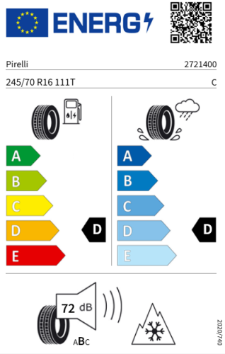 Автомобильные шины
 
Pirelli
 
Scorpion All Terrain Plus
 
245/70 R16 111T
