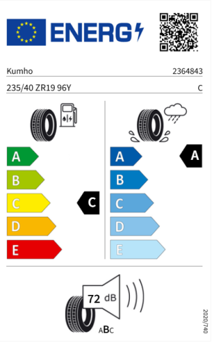 Автомобильные шины Kumho Ecsta Sport PS72 235/40R19 96Y 