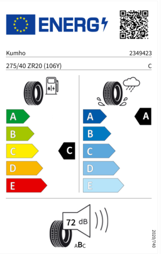 Автомобильные шины Kumho Ecsta Sport S PS72 275/40R20 106Y 