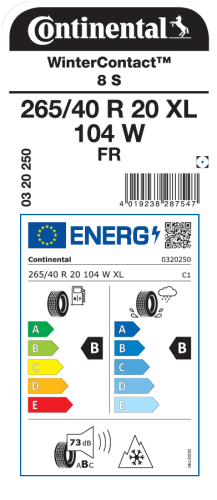 Автомобильные шины Continental WinterContact 8S 265/40R20 104W