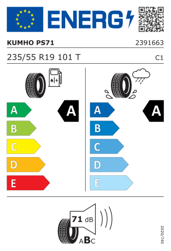 Автомобильные шины Kumho Ecsta PS71 235/55 R19 101T
