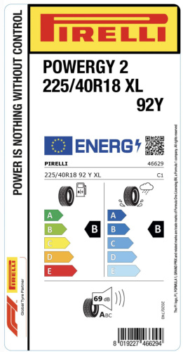 Автомобильные шины Pirelli Powergy 2  225/40R18 92Y