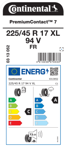 Автомобильные шины Continental PremiumContact 7 225/45R17 94V