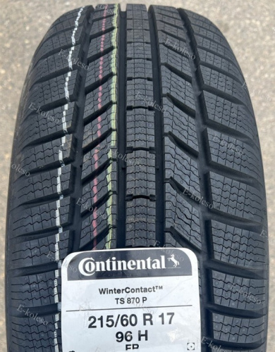 Автомобильные шины Continental WinterContact TS 870 P 215/60R17 96H