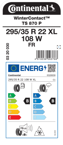 Автомобильные шины Continental WinterContact TS 870 P 295/35R22 108W XL
