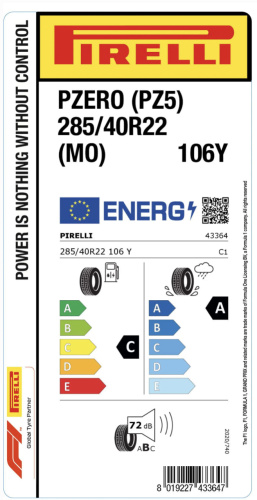 Автомобильные шины Pirelli P Zero PZ5 285/40R22 106Y
