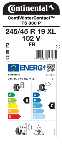 Автомобильные шины Continental ContiWinterContact TS 830 P 245/45R19 102V