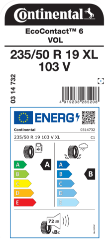 Автомобильные шины Continental EcoContact 6 235/50R19 103V