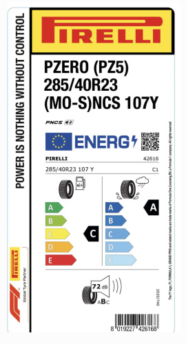Автомобильные шины Pirelli P Zero PZ5 285/40R23 107Y