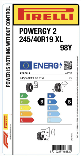 Автомобильные шины Pirelli Powergy 2  245/40R19 98Y