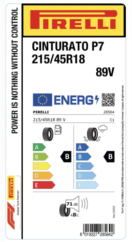 Автомобильные шины Pirelli Cinturato P7 215/45R18 89V