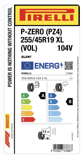 Автомобильные шины Pirelli P Zero PZ4 255/45R19 104V