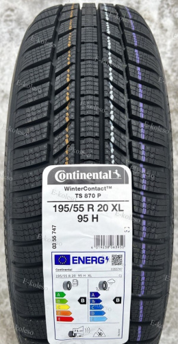 Автомобильные шины Continental WinterContact TS 870 P 195/55R20 95H XL