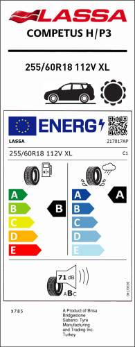 Автомобильные шины Lassa Competus H/P 3  255/60R18 112V