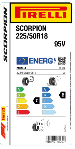 Автомобильные шины
 
Pirelli
 
Scorpion
 
225/50 R18 95V