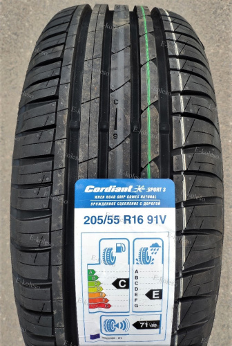 Автомобильные шины Cordiant Sport 3 205/55 R16 91V