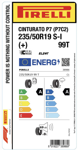 Автомобильные шины Pirelli Cinturato P7  235/50R19 99T