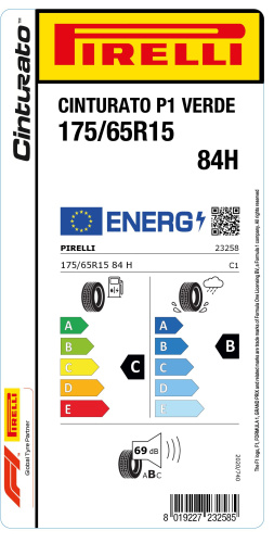 Автомобильные шины
 
Pirelli
 
Cinturato P1 Verde
 
175/65 R15 84H