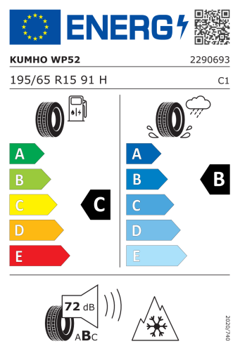 Автомобильные шины Kumho WinterCraft WP52 195/65R15 91H