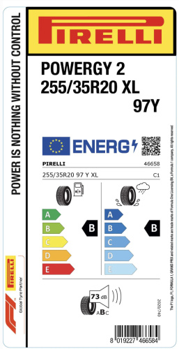 Автомобильные шины Pirelli Powergy 2  255/35R20 97Y